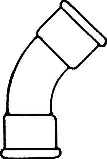 Bocht 1/2" 45° BIBI GEG