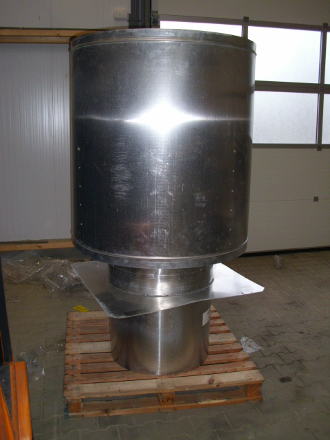 Aluminium Rookgasafvoerkap 1030mm incl plakplaat