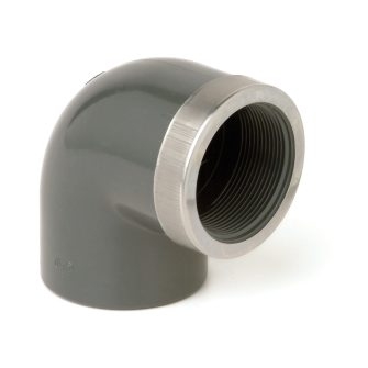Schroefknie 90° met versterkingsring 40 mm x 1¼"