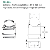 Regelbare RVS muurbeugel DP130/SPG180 Burgerhout