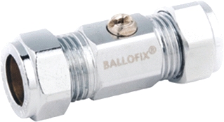 Kogelafsluiter Ballofix B3806 chr.2xklem 10mm VSH