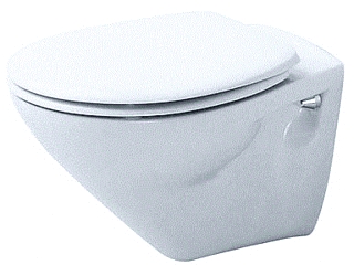 Wandcloset Duraplus diepsp. pergamon excl. zitting Duravit