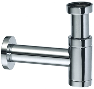 Slim designsifon chroom 1.1/4" incl. muurbuis Silkline