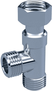 Raminex T-stuk 3/8" wartel x 3/8" buitendraad x 3/8" buitend