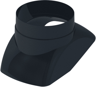 Scharnierkap PP D210 zwart 210mm Burgerhout